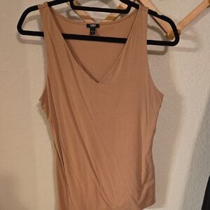 Express Tan V-Neck Tank Top